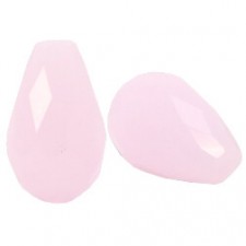 Top faceted drop shaped bead 8x11mm Light pink
